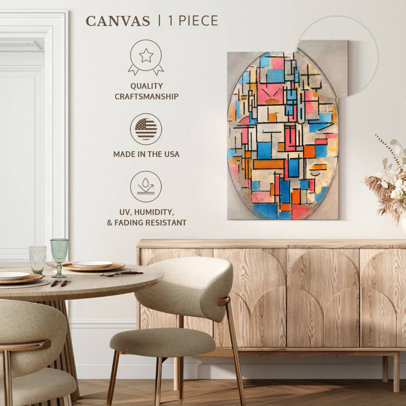 Composition ovale avec plans couleur I, H 24 po x l 16 po