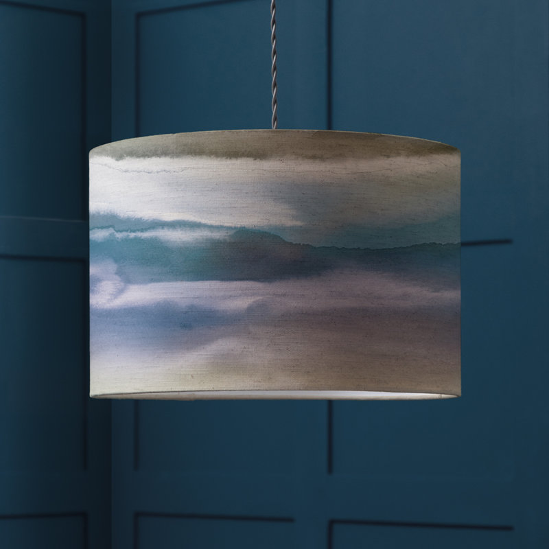 Fjord Cotton Cone Lamp Shade, Blue, 25cm H x 40cm W x 40cm D