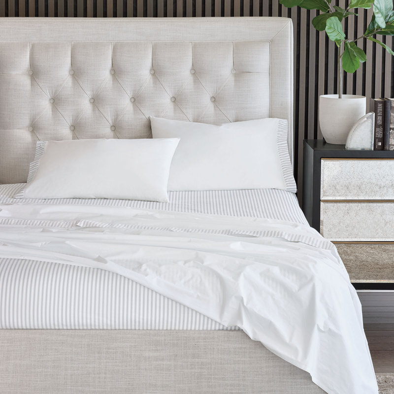 Blass Ticking Sheet Set, Cal.King Sheet Set with 2 Pillowcases, Haze