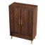 Armoire à chaussures 31,5 po en bois noyer et or avec portes