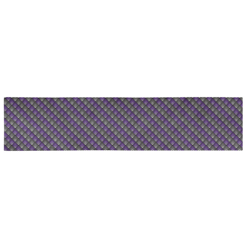 Avicia Geometric Table Runner, 91.5" x 17.5", Purple/Gray, Cotton