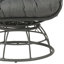 Chaise longue et table d'appoint en verre transparent, tissu gris anthracite et osier Hikre