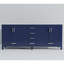 Bleu marine 80 po Meuble-lavabo double avec surface en quartz blanc - bois massif, fermeture en douceur, 6 tiroirs, 2 armoires et charnières à fermeture en haut-2068496896