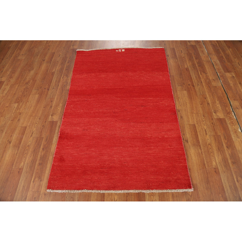 Tapis oriental moderne Gabbeh rouge 3 x 5