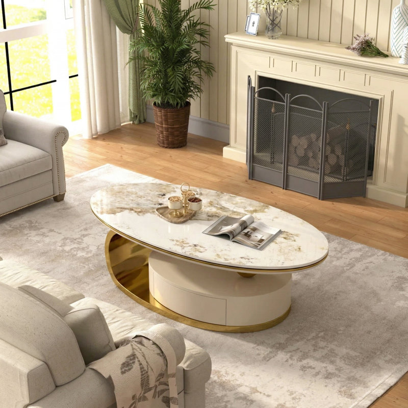 Pedestal Coffee Table with Storage