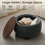 Repose-pieds rembourré avec rangement et plateau en bois-706744313