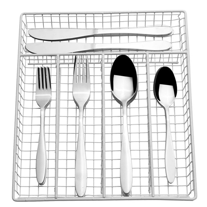 Jasmine 30-Piece Flatware Set with Caddy, Service for 4