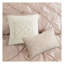 Ensemble d'édredon touffeté 7 pièces, ensemble de literie double rosé avec coussins décoratifs - Conception touffetée élégante et bourre en polyester hypoallergénique-122655295-122655288
