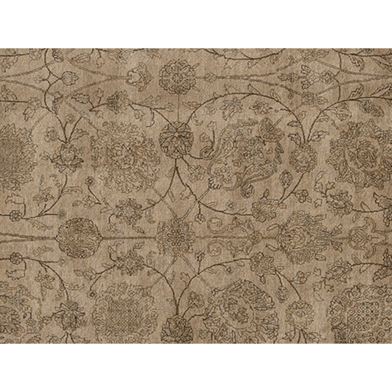 Hand Knotted Wool Area Rug in Gold