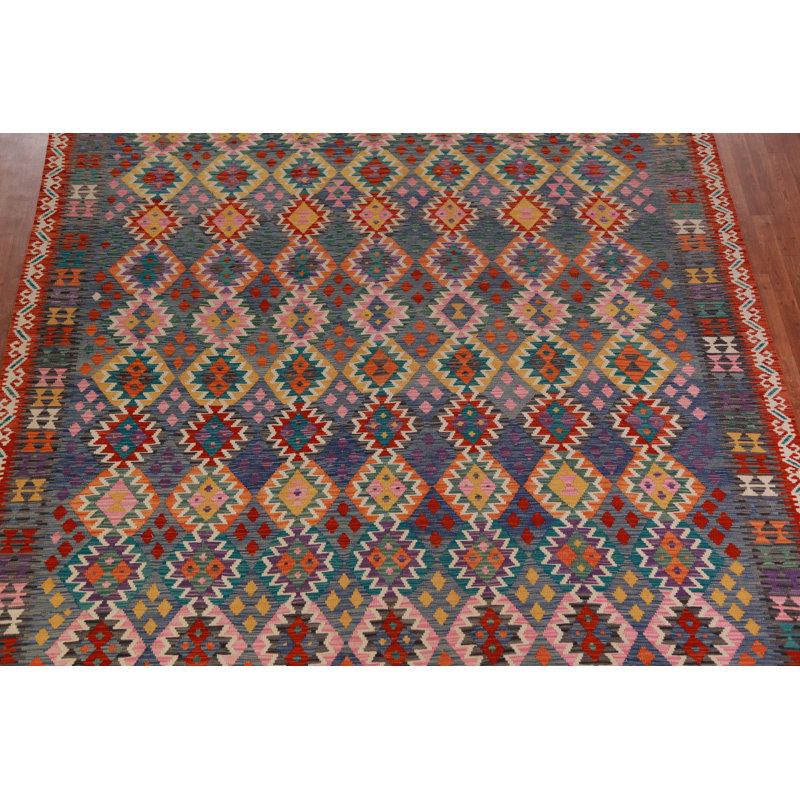 Reversible Wool Kilim Oriental Area Rug 10x13