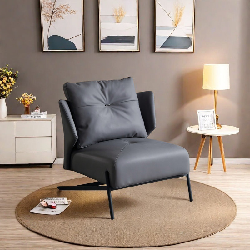 Zaquan, Dark Gray Faux Leather