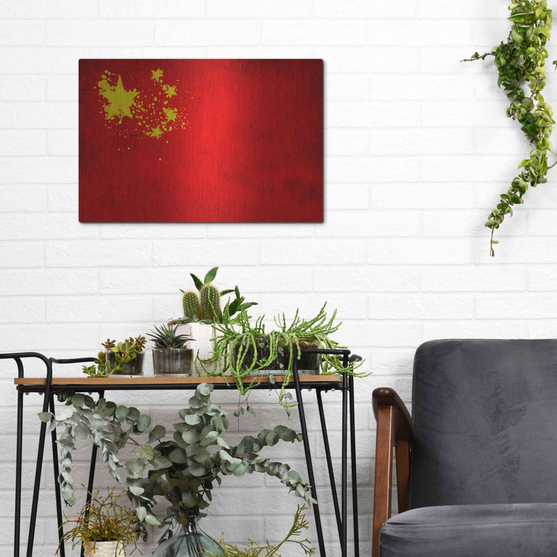 «China», art mural en métal, H 12 po x l 16 po