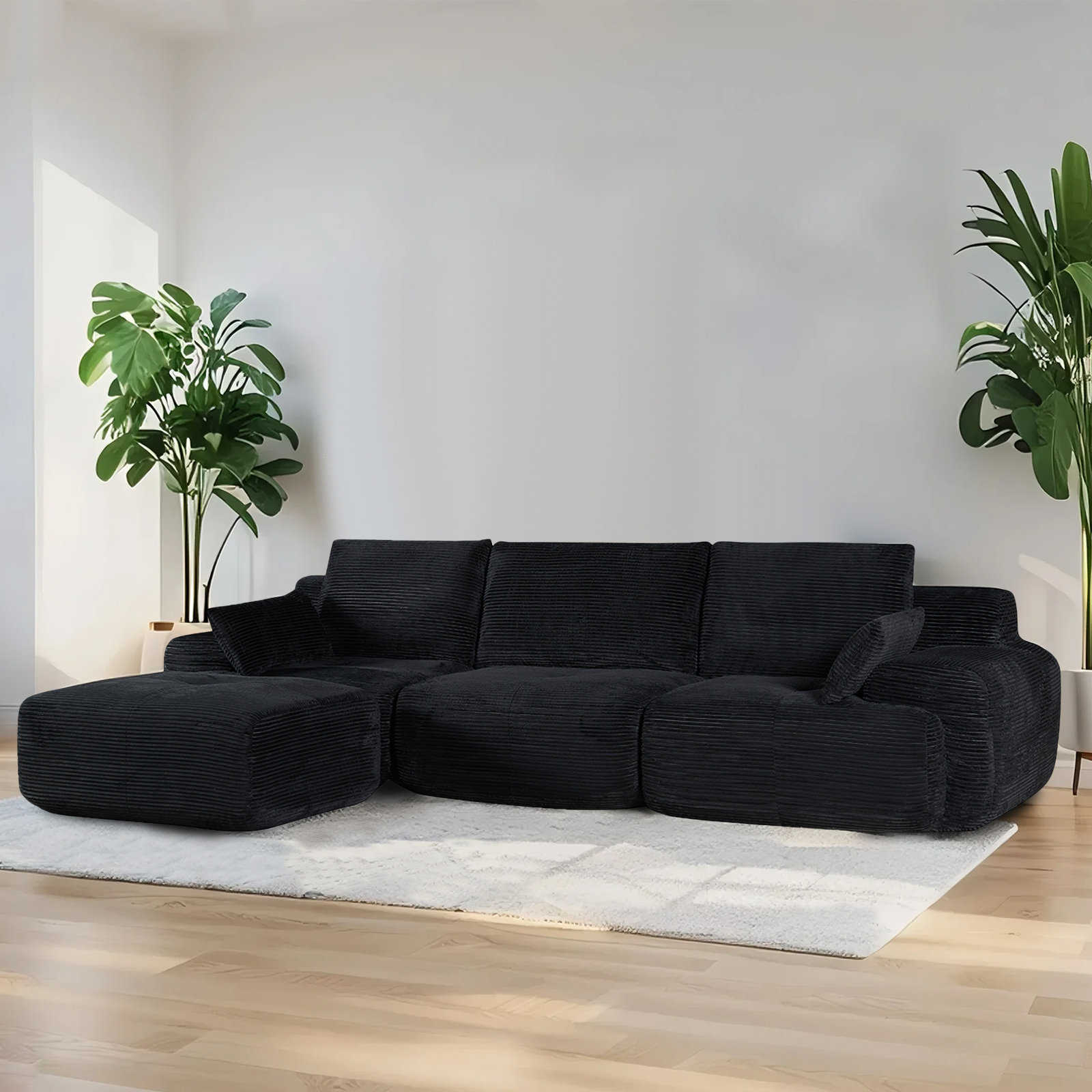 Latitude Run® Modern Memory Foam Modular Sofa, Pet-Friendly Corduroy