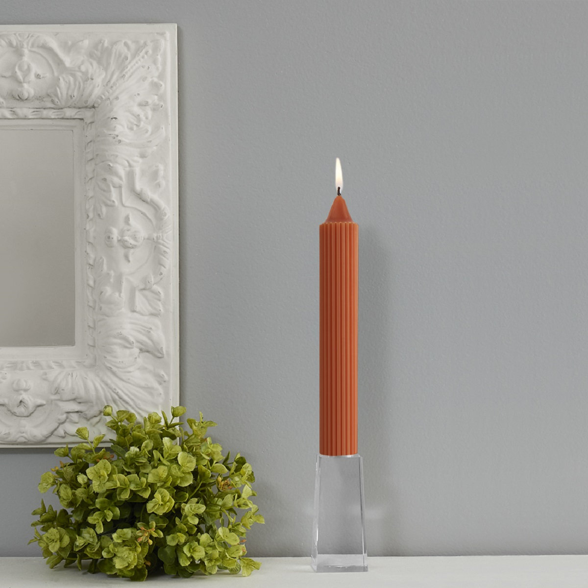 Root Candles Unscented Taper Candle, Rust, 9" H x 1.25" W x 1.25" D
