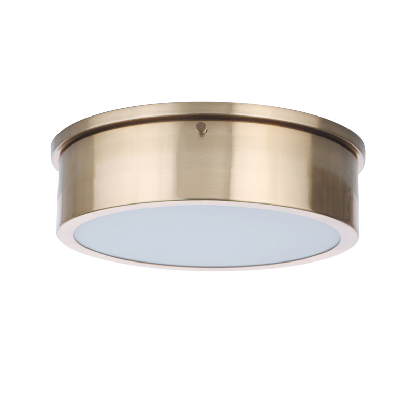 Plafonnier encastré 1 lumière DEL Fenn, Laiton, H 3 po x l 11 po x P 11 po