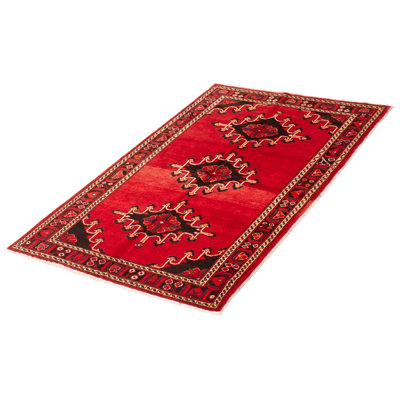 One-of-a-Kind 4'3" X 6'7" 1990s Wool Area Rug in Red