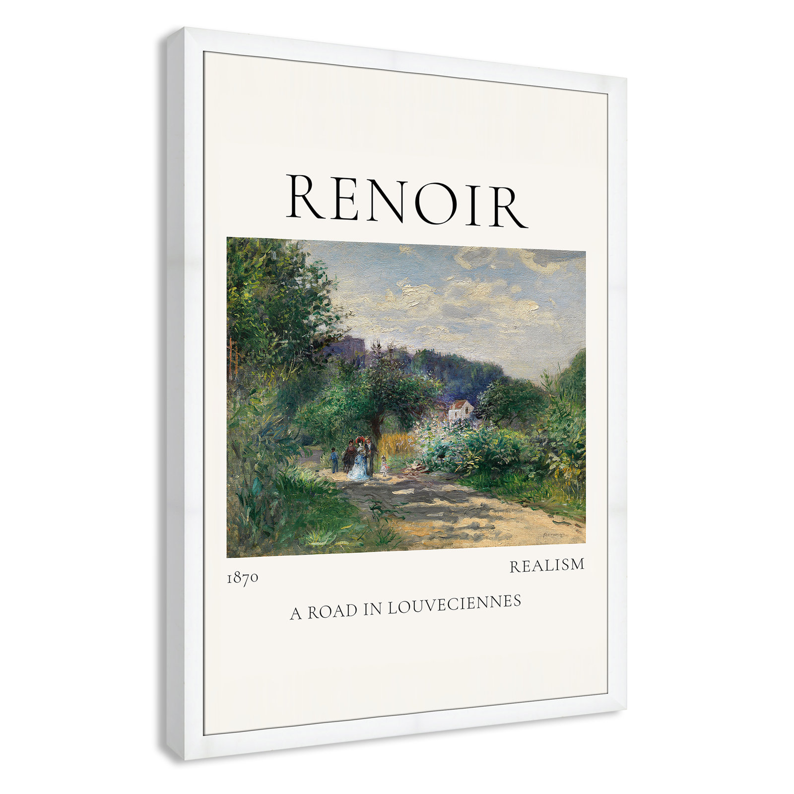 Old Masters Collection " A Road In Louveciennes " by Auguste Renoir, No, White Single Picture Frame