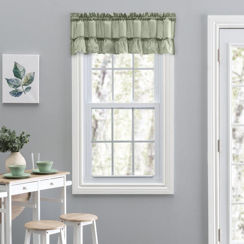 Ellis Ruffled Window Valance, Sage