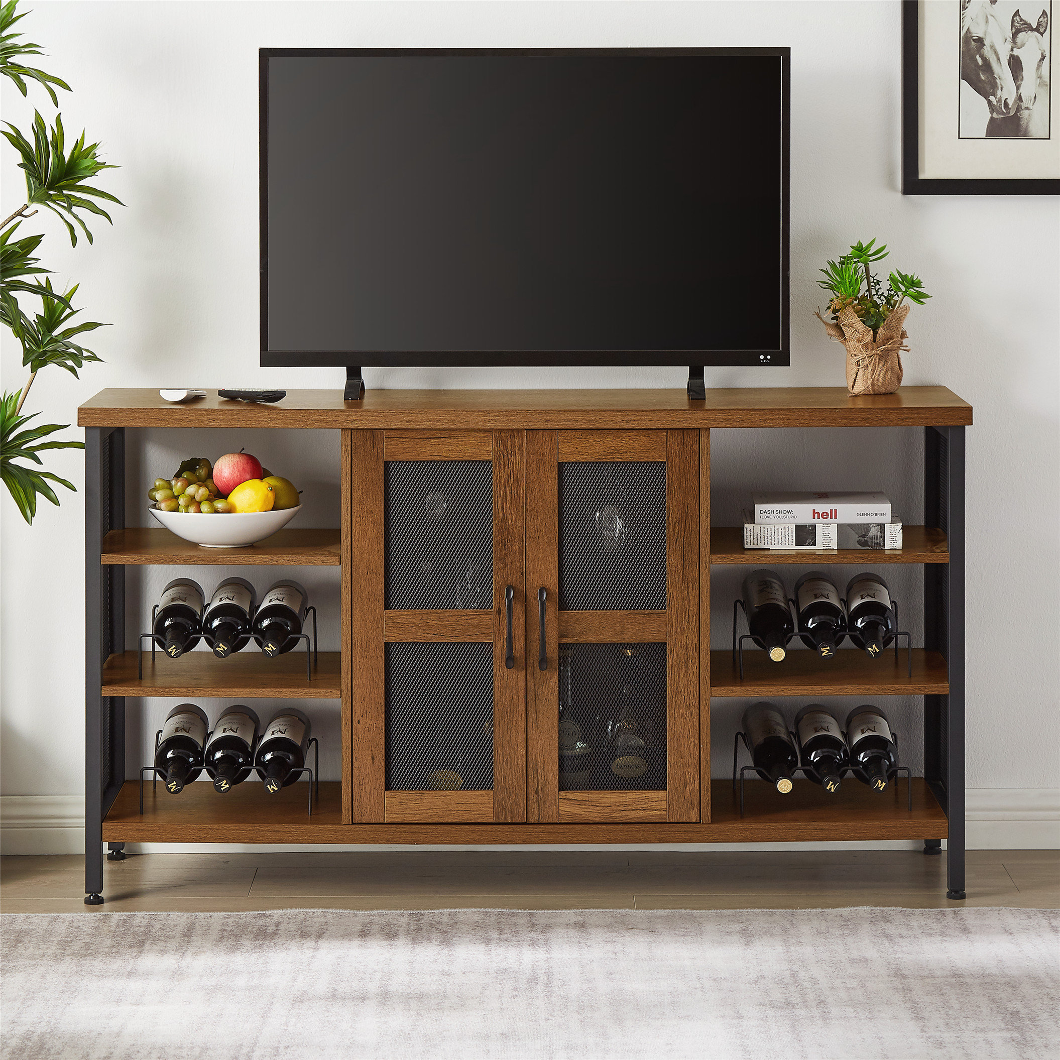 17 Stories Versatile Industrial WinBar Cabinet for Efficient Liquor ...