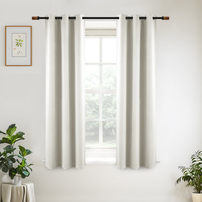 Solid Color Modern Blackout Thermal Curtain Panel Grommet 2 Panels