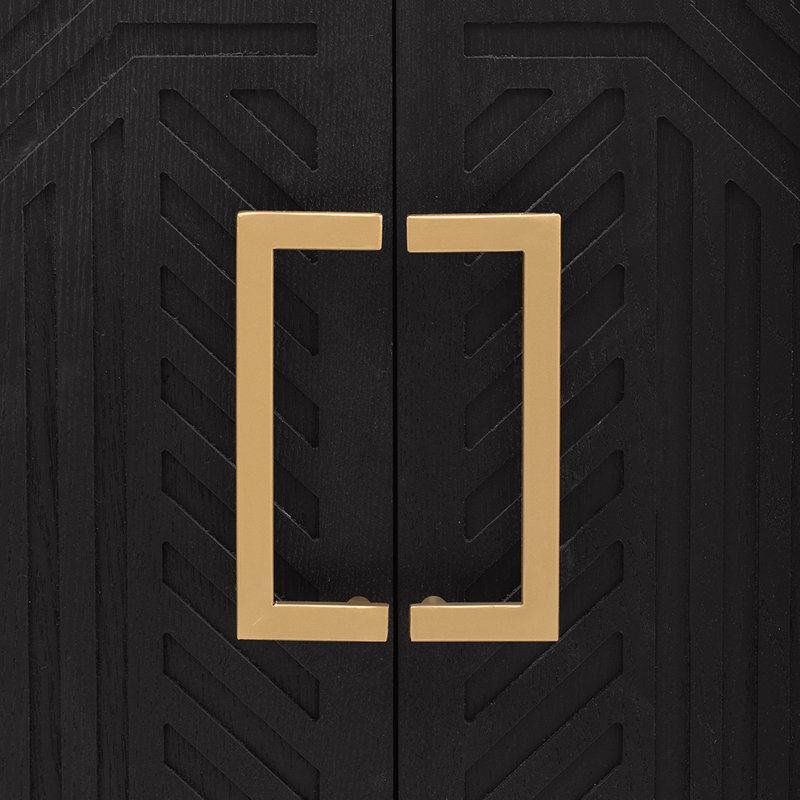 Buffet décoratif Zavien, Noir, 32.7" H x 59.8" W x 15.7" D