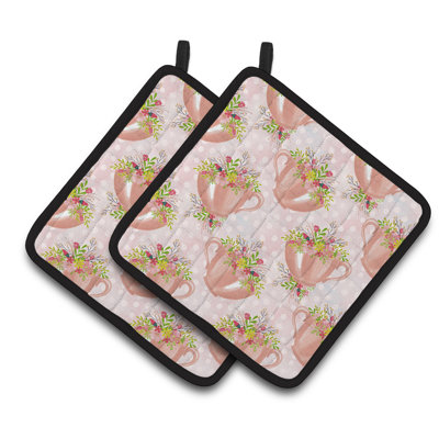 Caroline's Treasures Floral Polyester Potholder Set