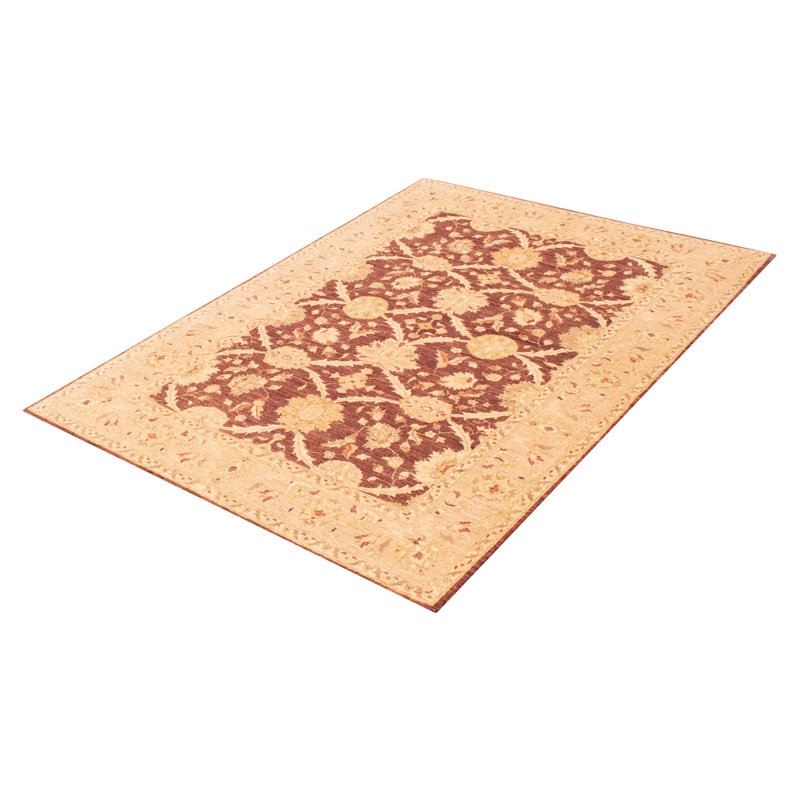 Tapis brun foncé Peshawar Oushak 6 pi 2 po x 8 pi 9 po