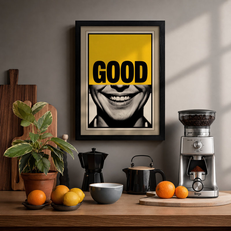 Good Vibes Pop Art - Framed Print, A1 - 84.1 x 59.4 cm, Black