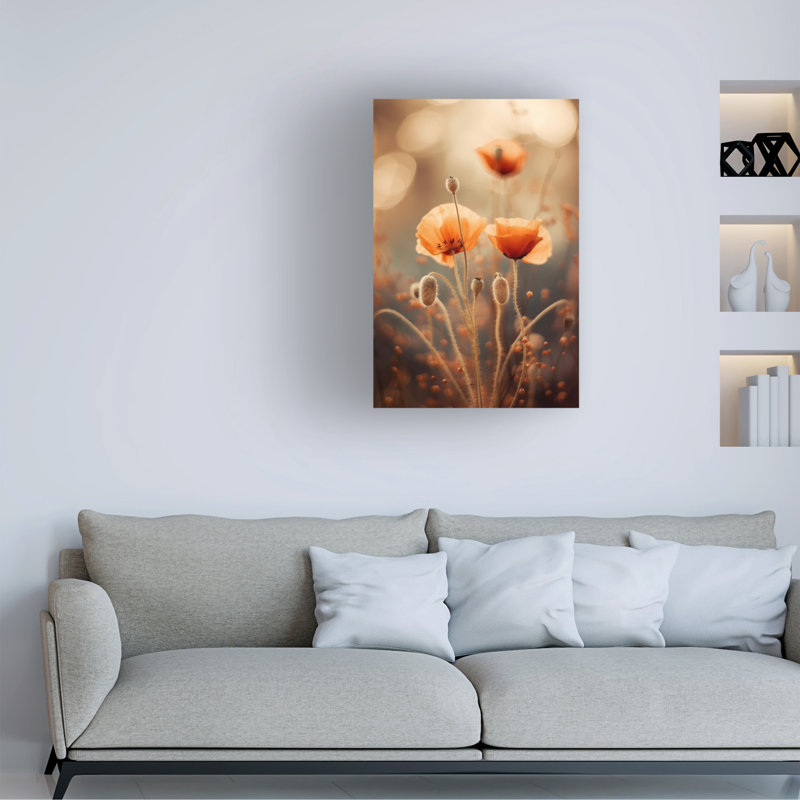 «Poppy in Morning Sun», reproduction sur toile tendue, H 32 po x l 22 po x P 2 po