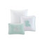 Ensemble d'édredon surdimensionné en jacquard de coton turquoise