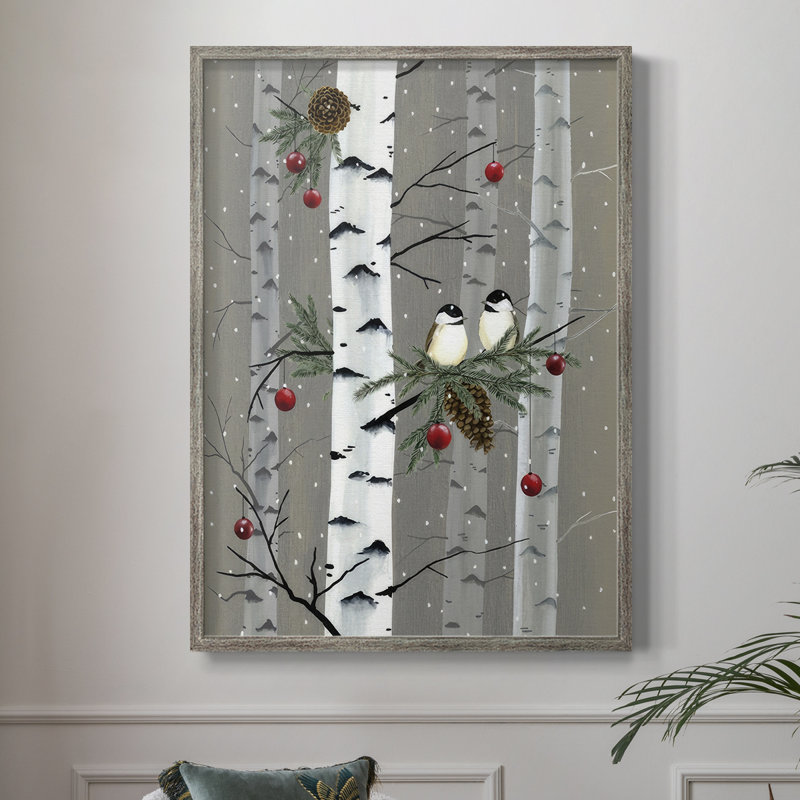 Birch Birds I Framed Print - Solid Wood, 30" H x 24" W