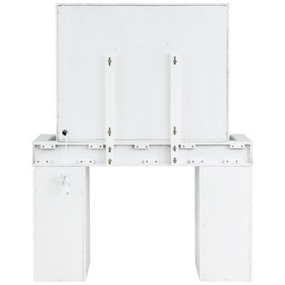 Coiffeuse avec miroir et tabouret Winona