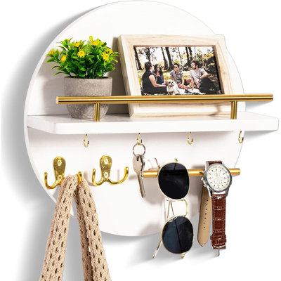Wall decoration key holder with shelf and hook