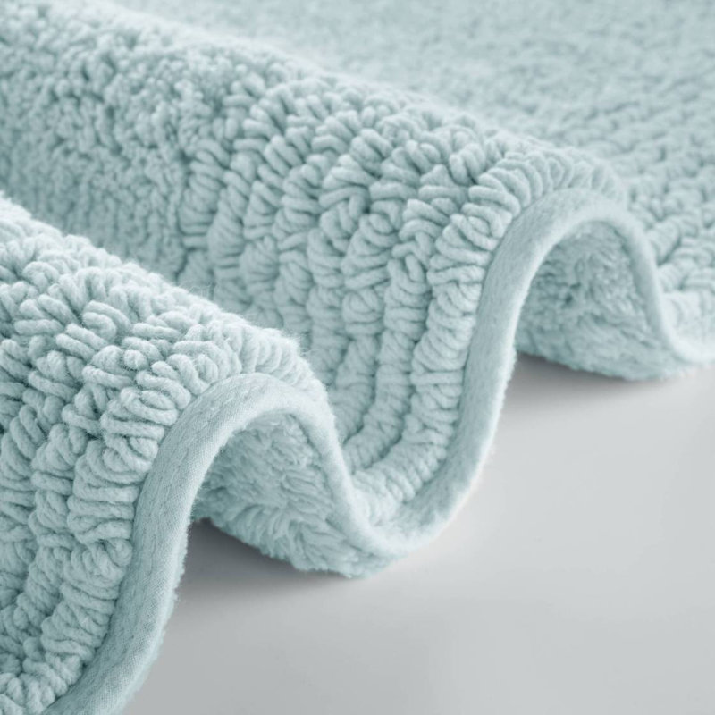 1 PCS 24X36" 100% Cotton Tufted 3000 GSM Reversible Bath Rug Blue