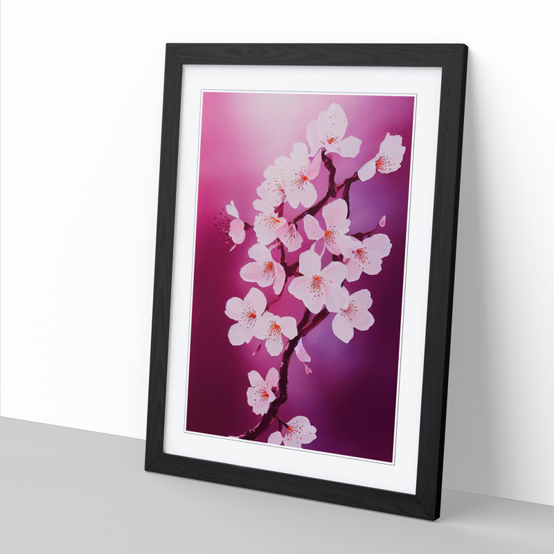 Cherry Blossom Tree Expression - Picture Frame Print, Black Framed, 34cm H x 25cm W x 2cm D