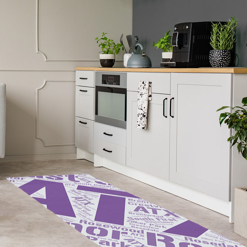 Tapis de zone mauve poils longs à tissage plat, Tapis de couloir 2,5 pi x 8 pi