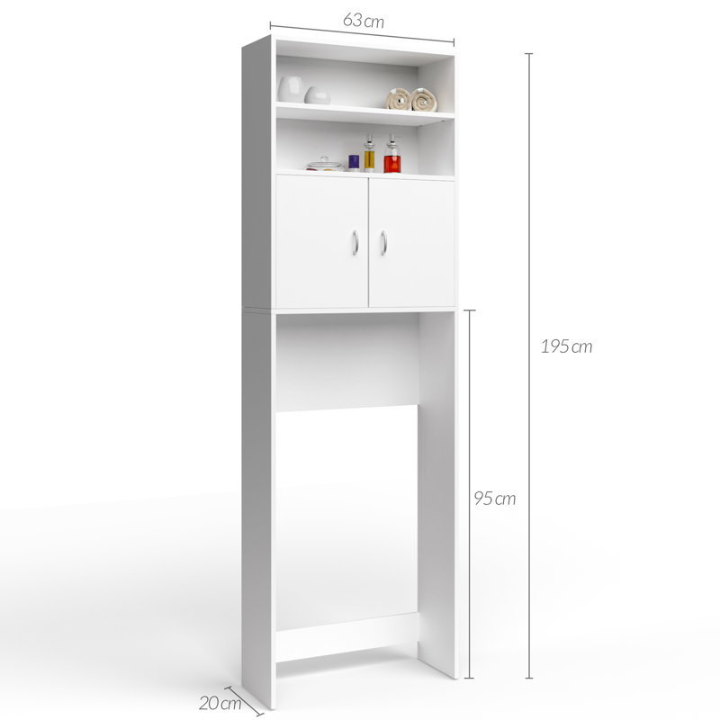 Esmeralda 63cm W x 195cm H x 20cm D Wall Bathroom Cabinet, 195cm H x 63cm W x 20cm D