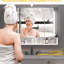 Armoire de rangement pour salle de bain moderne avec DEL et miroir - 40,4 x 27,71 x 5,25 pouces, blanc, fixation murale, imperméable, anti-corrosion blanc et lumières 39 x 28 moderne, aluminium, multi-compartiments