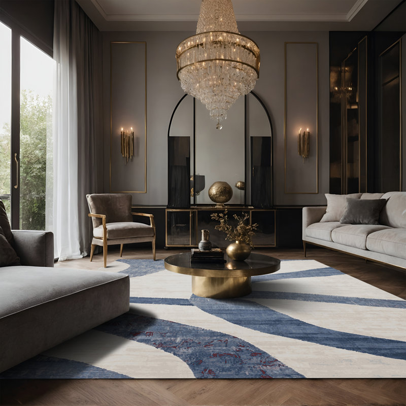 Tapis gris soyeux et moelleux, Rectangle 2 pi x 3 pi