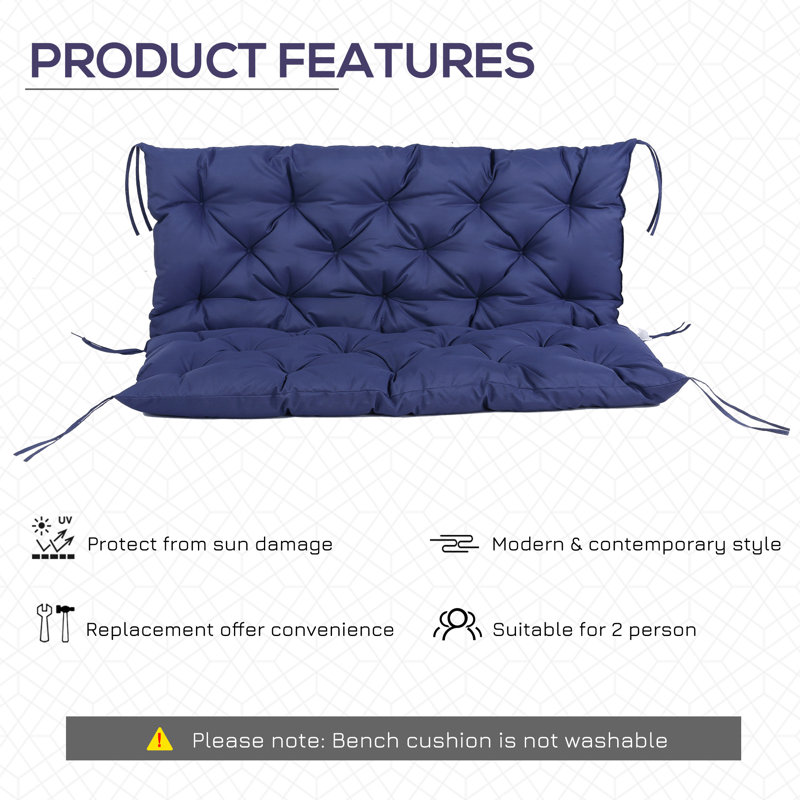 Coussin de dossier / siège d'extérieur, Bleu