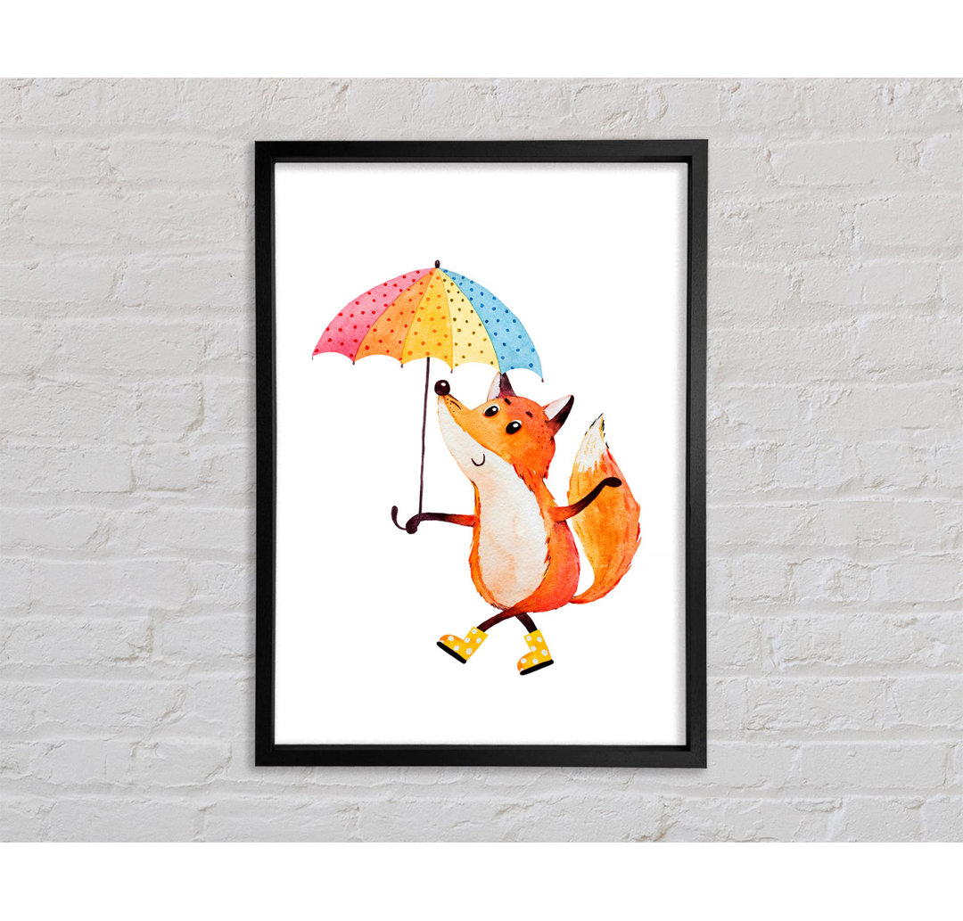 Gerahmtes Leinwandbild Foxy In The Rain