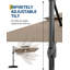 Parasol solaire en porte-à-faux à DEL 10 x 10 pi avec base lestée-24810435