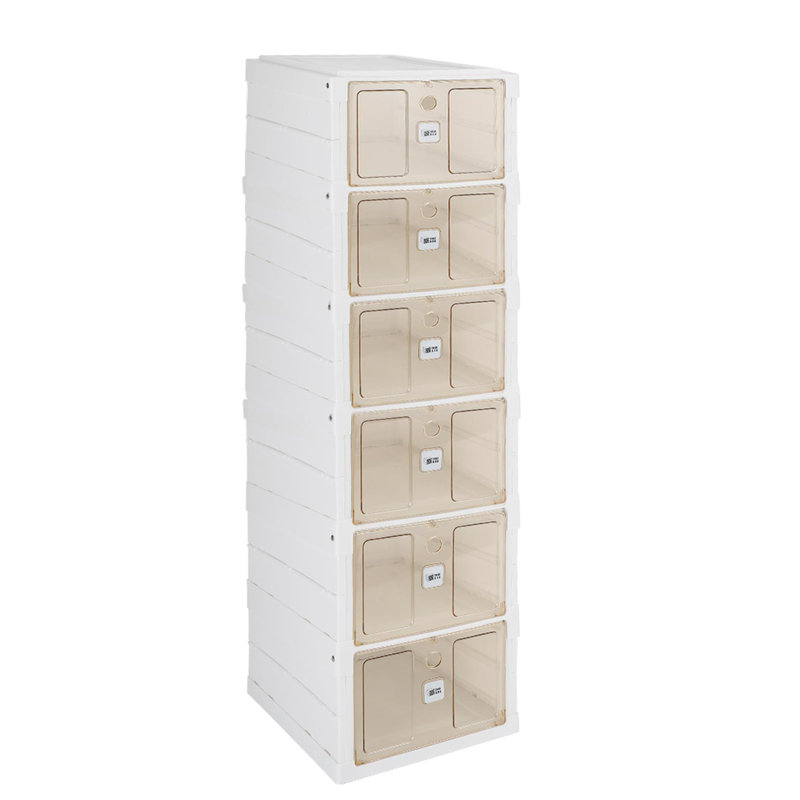 6 Pair Stackable Shoe Storage Cabinet