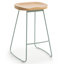 Bar Stools Set of 2 Rustic Counter Stools with Solid Wood Saddle Seat & Metal Legs, Backless Kitchen Island Stools for Breakfast Bar & Home Decor-1183474023