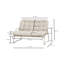 Ensemble de causeuse et de table basse d'extérieur moderne, ensemble de conversation de patio toutes saisons avec coussins épais, mobilier de bistro 2 pièces pour la cour, le balcon, le jardin, blanc cassé
