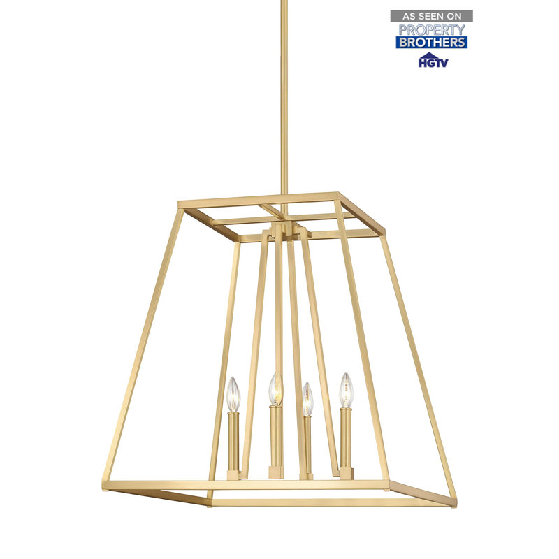 Conant 4 - Light Pendant, Gilded Satin Brass, 19" H x 18" W x 18" D