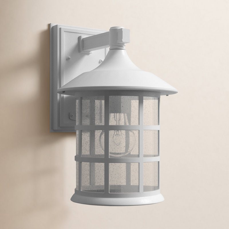 Lanterne murale d'extérieur Freeport, H 12,25 po x l 8 po x P 9 po, Blanc texturé, Médium