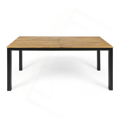 Rectangular Outdoor Dining Table, 71"L Acacia Wood Patio Table, Outdoor Farmhouse Bistro Table For Yard, Garden, Poolside, Deck