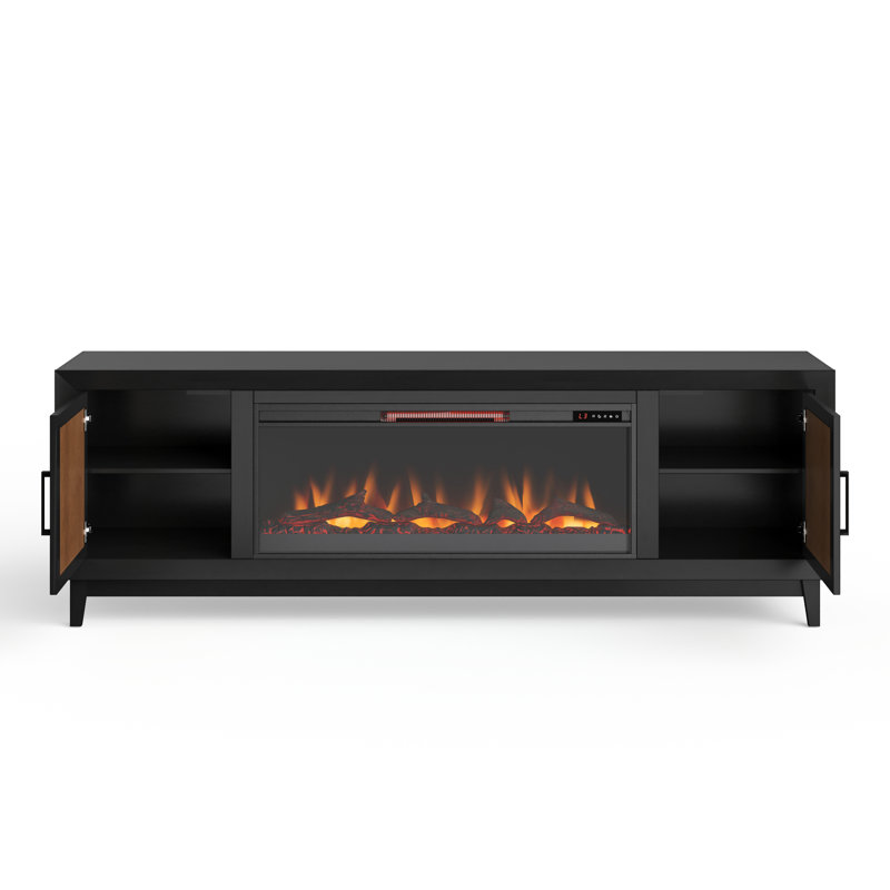 Meuble télé avec foyer pour téléviseur, H 29 po x l 70 po x P 17 po