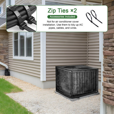 Full Mesh All Seasons Central AC Unit Protector, Air Conditioner Cover for Outside, Against Leaves, Debris, Cottonwood, Includes 2 Zip Ties, 31.5"x31. by KALMORE
